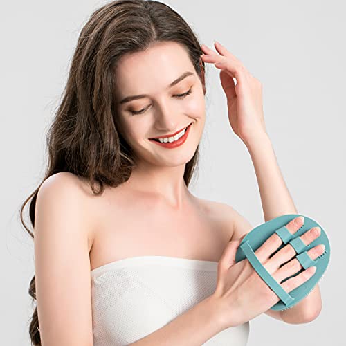 2-Pack Silicone Shower Brush - Body Scrubber & Face Exfoliator