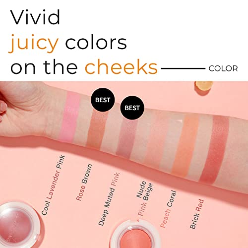 A'PIEU Juicy-Pang Jelly Blusher [VL01] ? Soft Touch Blush for Cheek with Combined Cream & Powder Texture for Natural Dewy-Finish, No Fall-Out. 0.17 oz