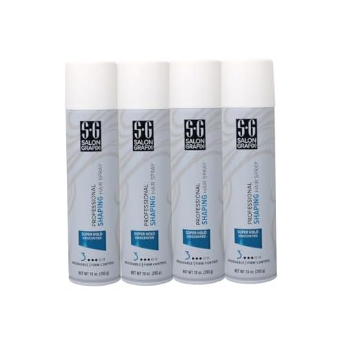 Salon Grafix Professional Shaping Hair Spray, Super Hold Unscented, 10 oz (Pack of 4)