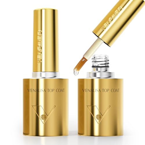 VENALISA Gel Top Coat Set - 2 Pcs High Gloss Long Lasting Nail Polish