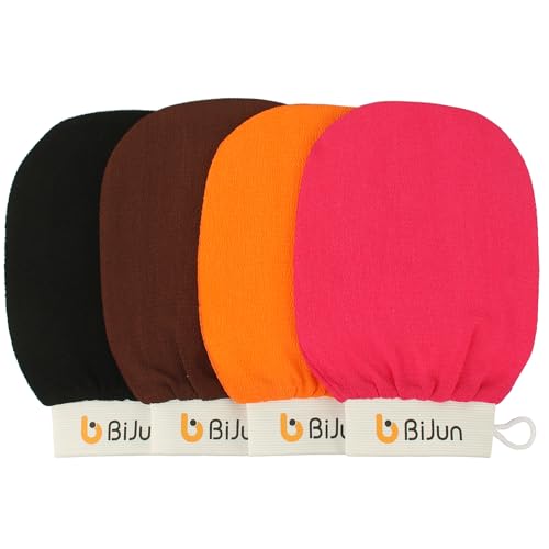 BiJun Exfoliating Gloves - Moroccan Kessa Scrub Mitt for Body