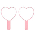 TBWHL Heart-Shaped Travel Handheld Mirror, Cosmetic Hand Mirror with Handle (Pink, 2 Pack)