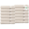 Delara 100% Organic Cotton Towels 650 GSM Plush Feather Touch Quick Dry Wash Cloth, Pack of 12 GOTS Certified, Oeko-Tex Green Certified, Organic Cotton Wash Cloth, 13"X13"