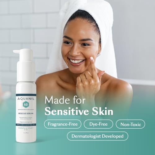 Aquanil AD Rescue Serum ? Hypochlorous Acid 0.011% for Itch & Rash Relief, Soothing Serum for Irritated Skin, Fragrance & Dye Free, Sensitive Skin Safe, Lightweight & Fast Absorbing, 1 oz