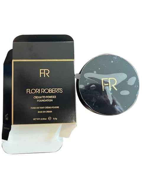Cream To Powder Foundation by Flori Roberts, Full Coverage for Women of Color or Deeper Skin Tones, Long Lasting Makeup, Matte Finish, Covers Uneven Complexion and Hides Imperfections, 0.30 oz