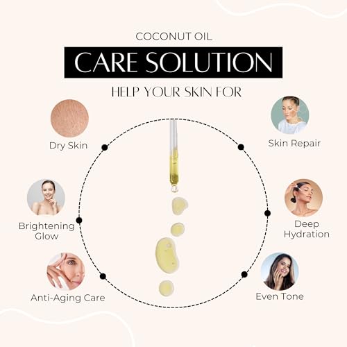 Coconut Oil with Vitamins E and A ? Deep Hydration & Skin Nourishment | Lightweight, Non-Greasy Formula for Face, Body & Hair | 60ml