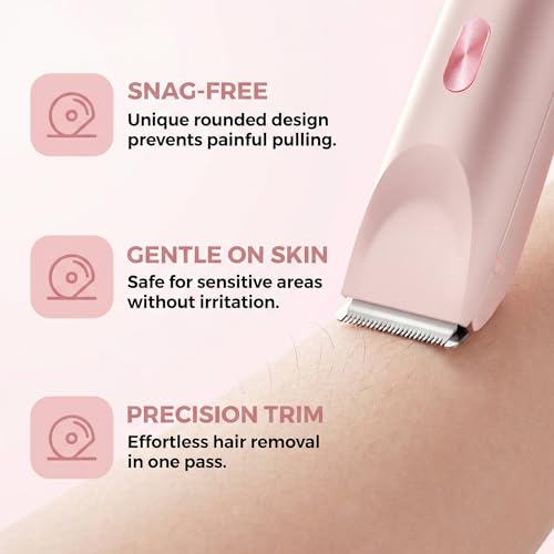 Cordless Electric Bikini Shaver - Waterproof Dual-Head with Ceramic Blades