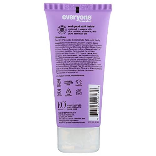 Everyone 2-in-1 Lotion for Hands/Body Travel Size: Vanilla and Lavender, 2 Ounce made with Essential Oils for Men and Women