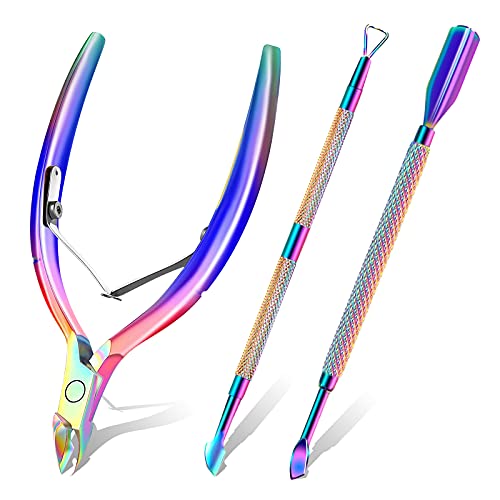 Decute Stainless Steel Cuticle Trimmer and Pusher Set - Manicure Tools