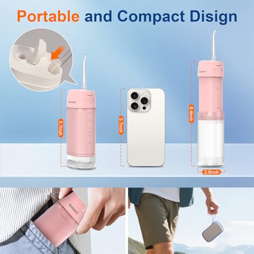 Portable Water Flosser with 4 Modes, Travel Case & IPX7 Waterproof