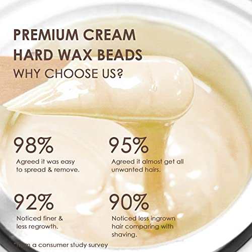 Maxpearl Wax Beads for Facial Hair Removal, 1LB Hypoallergenic Hard Wax Beans with Natural Ingredients for Sensitive Skin, Eyebrows, Upper Lip, Chin, Sideburns, Neck & More