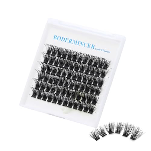 Bodermincer 72 Cluster Bundles 3D Effect Glue Bonded Individual LashEyelash Extensions Natural Style (18MM)