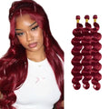 99J Burgundy Body Wave Human Hair Bundles 18-22 inch