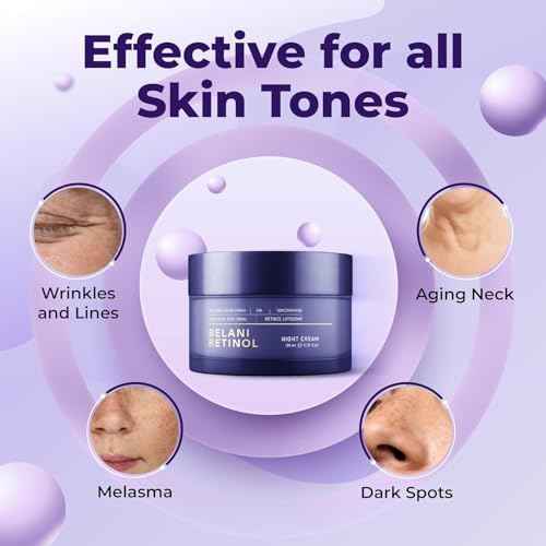 ABERA Belani Retinol Night Cream with Collagen & Hyaluronic Acid ? Anti-Wrinkle, Fine Line Smoother, Even Skin Tone, Hydrating Facial Moisturizer for Women (1.01 Fl Oz)