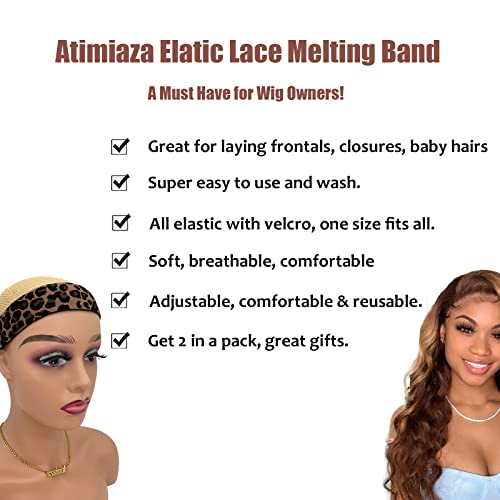 Elastic Wig Bands Set of 3 - Lace Melting & Edge Lay Wraps - Silver, Leopard, Black