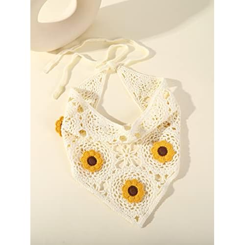 Floerns Women's Accessories Floral Hair Scarf Crochet Kerchief Vintage Headbands