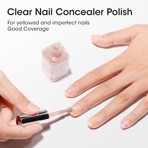 GELLEN 4-in-1 Nail Concealer & Ridge Filler Base Coat - Air Dry Nude Polish