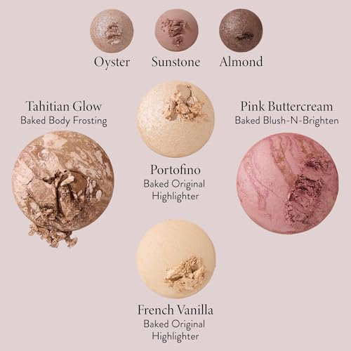 Laura Geller Baked Face & Eye Palette with Foundation & Brush Set – Full Face Makeup Kit