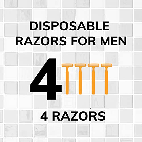 BIC Comfort 3 Disposable Razors for Men, Perfect Razors For a Smooth and Comfortable Shave, 4 Disposable Razors With 3 Blades, 4 Count Shaving Kit