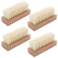4 Pack Wooden Nail Brush Set - Non-Slip Fingernail Scrub Brushes