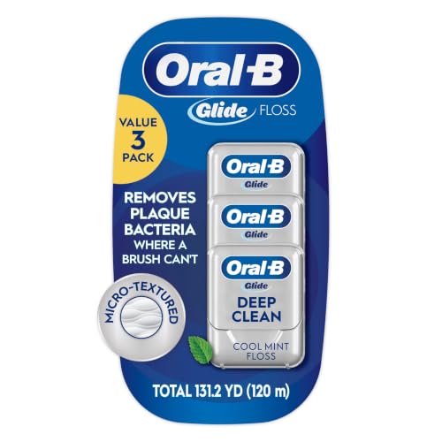 Oral-B Glide Deep Clean Dental Floss, Cool Mint, 3 Pack (40m)