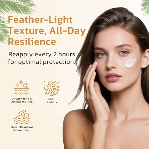 Gentle SPF 40 Daily Face Sunscreen, Broad Spectrum UVA/UVB Protection, Hydrating Facial & Body Sunscreen with Fermented Rice Water & Prebiotics, Non-Greasy for All Skin Types