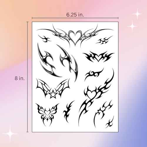 Edgy Y2K Temporary Tattoos | CyberSigilism Tramp Stamps | Realistic Waterproof Fake Tats | Festival, Bachelorette, Halloween, Birthday Favors, Accessories