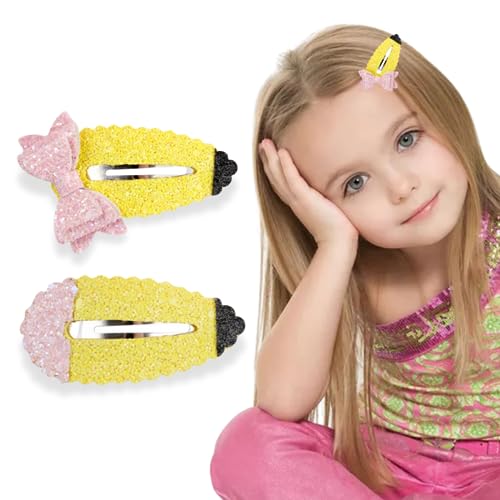 Bow Hair Clips Back to School Hair Bows for Girls Cute Yellow Pencil Clips Hair Bow Barrette Ribbon Snap Hairpin Handmade Graduation Season Decor Hair Accessories for Students Hair Accessories 2Pcs