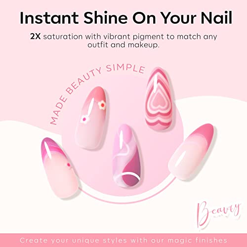 modelones Pink Gel Nail Polish Set, 6 Colors Light Soft Pink White Nude Pink Soak Off Summer Nail Art Gel Design Manicure Kit Salon DIY Home Gift for Women Girlfriend Girl