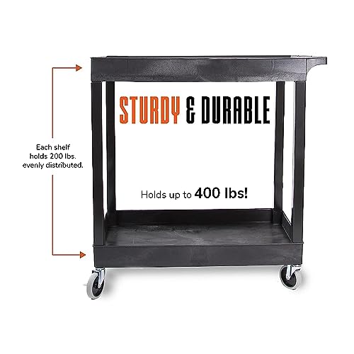 Stand Steady Tubstr 2-Shelf Utility Cart 400 lbs Black