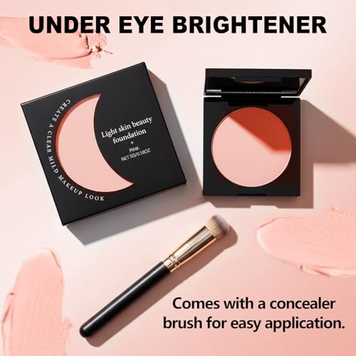 Pink Under Eye Brightener Concealer with Brush