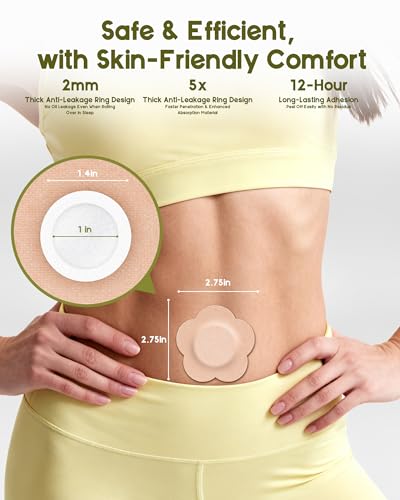 Castor Oil Patches for Belly Button, 54 Pack Disposable