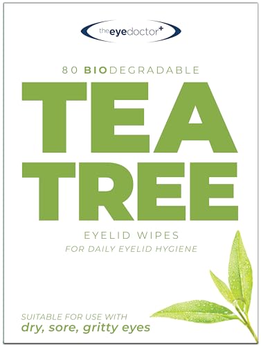 Tea Tree Oil Eyelid Wipes - 80 Individual Eye Cleansing Wipes