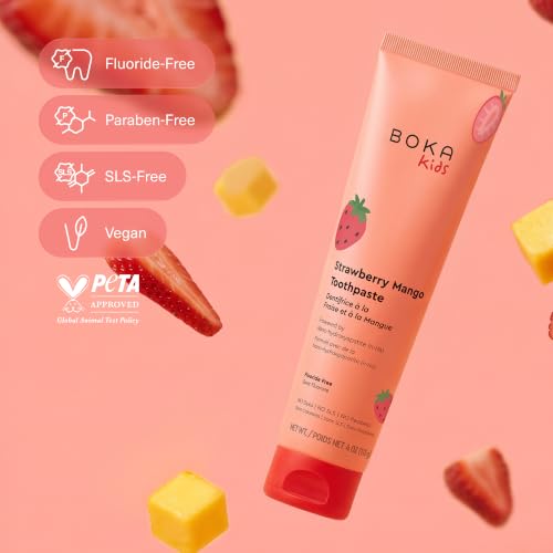 Boka Kids Fluoride-Free Nano Hydroxyapatite Toothpaste, Strawberry Mango 4oz
