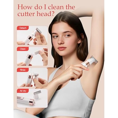 ANLAN Electric Bikini Trimmer for Women Rechargeable Pubic Body Hair Trimmer Electric Shaver for Legs Body Hair, Bikini Shaver Waterproof Replaceable Razors Women's Grooming Kit Wet/Dry Groomer