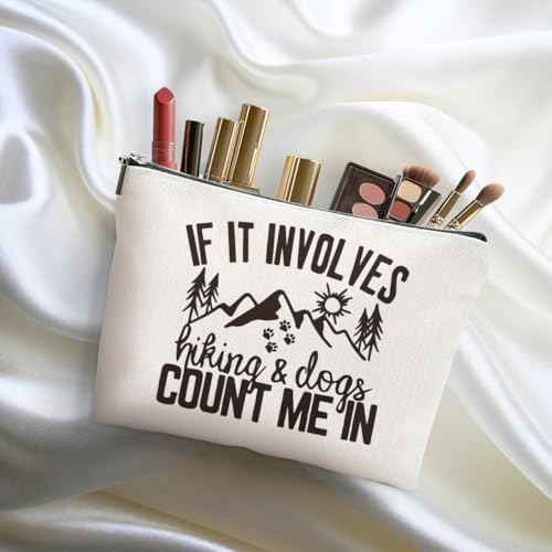 Hiking Gifts Camping Gifts Forest Funny Makeup Bag Cosmetic Bag Zipper Pouch Christmas Thanksgiving Birthday Travel Gifts Dog Mom Gifts for Travelers Women Bestie Friend Nature Lover Sister