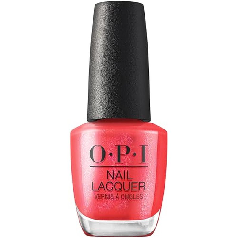 OPI Nail Lacquer Bright Red Shimmer Polish | 7-Day Chip Resistant