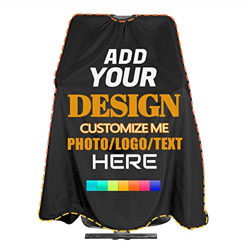 Custom Photo Barber Cape with Logo & Text - Polyester Hair Salon Apron
