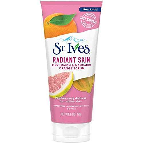 St. Ives Even & Bright Face Scrub Pink Lemon and Mandarin Orange 6 oz (Pack of 12)