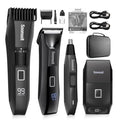 Soonsell Manscape Beard Trimmer for Men,IPX7 Waterproof 4 in 1 Men's Grooming Kit,Ball Shaver,Nose Hair Clippers,Electric Razor,Hair Clippers for Men,LED Display,Wet/Dry Trimmer