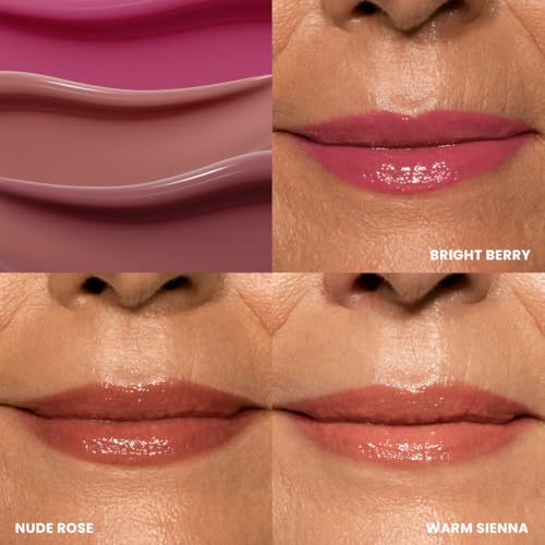 PRIME PROMETICS PrimeLip SPF 35 Lip Oil for Mature Women ? UVA & UVB Shield ? Intense, Long-Lasting Hydration ? Vibrant Color & Non-Sticky, Shiny Gloss (Nude Rose)