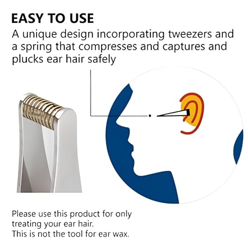Seki Japan Ear Hair Trimmer Clipper Cutter Tweezers Shape with Spring Safe Design for Hair Removal, Japanese Stainless Steel