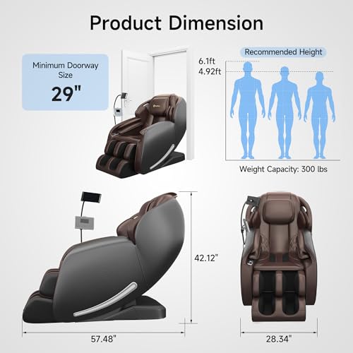 Real Relax Massage Chair Full Body 3D SL-Track Zero Gravity Recliner