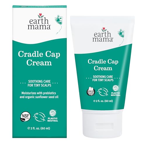 Earth Mama Cradle Cap Cream 2 oz - Organic Baby Scalp Care, Gentle & Certified