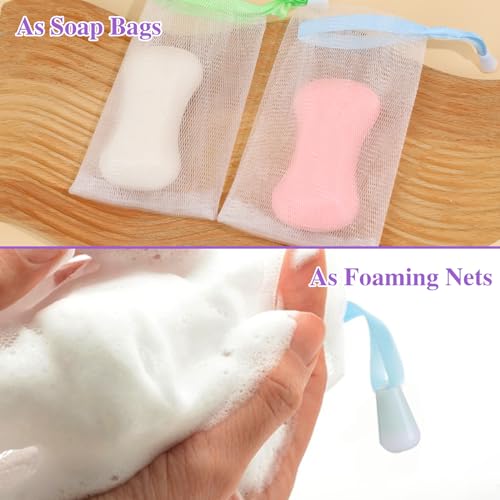 20 PCS Exfoliating Mesh Soap Bags with Drawstring - 4.7 x 3.5"