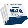 Clean Skin Club Clean Towels XL Travel Pack, 30ct Disposable Face Towels