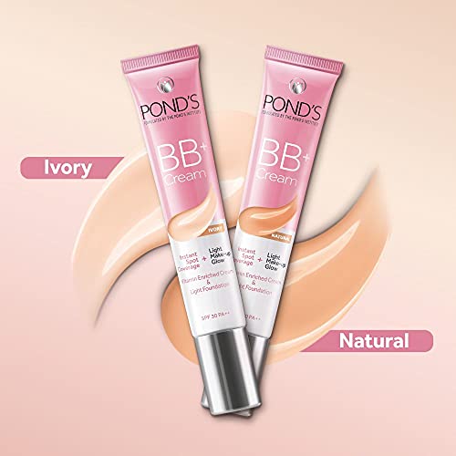 POND¡¯S BB+ Cream Natural Shade, Light Coverage with SPF 30 PA++, 18?g (0.63?oz)
