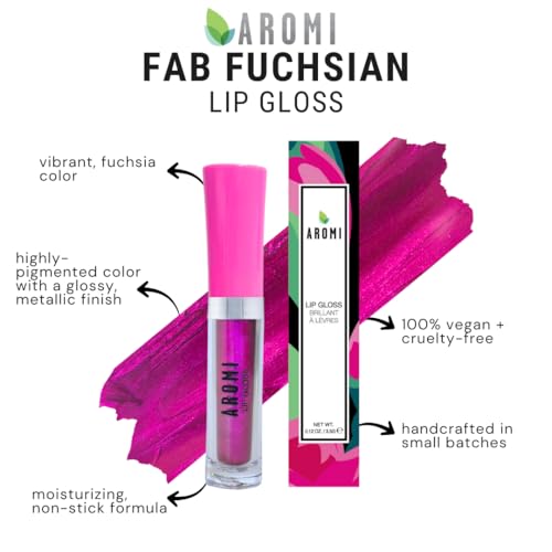 Aromi Fuchsia Lip Gloss - High-Shine Plumping Liquid Lipstick