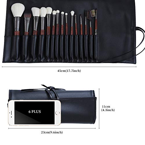 MOND'SUB Makeup Brush Case Travel, makeup brush case roll up,brush holder makeup,Holder Organizer Brushes Pouch Cosmetic Bag for Travel£¬Rolling Bag Storage Case PU Leather