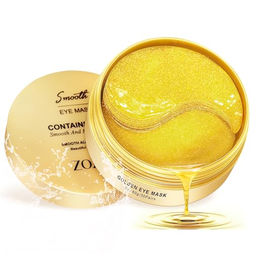 Aero Zen 24K Gold Under Eye Patches-120 Pcs,Eye Mask Pure Gold Anti-Aging Collagen Hyaluronic Acid Under Eye Mask for Dark Circles, Puffiness & Wrinkles Refresh Your Skin（Gold）